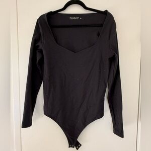 Abercrombie & Fitch Black Long Sleeve Bodysuit